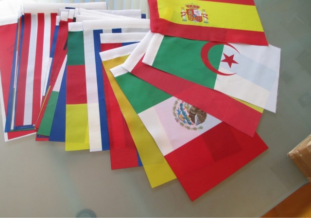 Bandeiras de secretária 15x10 cm. Todos os países